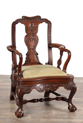 Lot 1699 - AN 18TH CENTURY EAST INDIA COMPANY EXOTIC HARDWOOD ARMCHAIR
