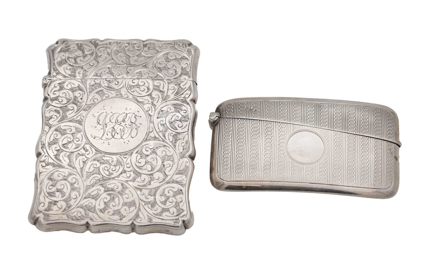 Lot 93 - TWO EDWARDIAN ENGLISH SILVER CARD CASES