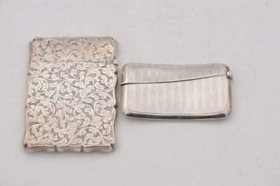 Lot 93 - TWO EDWARDIAN ENGLISH SILVER CARD CASES
