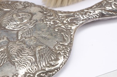 Lot 72 - A COLLECTION OF MID 20TH CENTURY ENGLISH SILVER-MOUNTED DRESSING TABLE PIECES