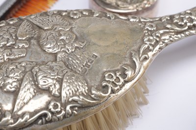 Lot 72 - A COLLECTION OF MID 20TH CENTURY ENGLISH SILVER-MOUNTED DRESSING TABLE PIECES