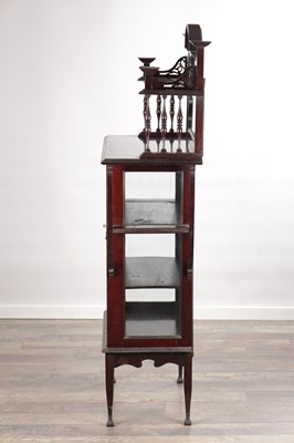 Lot 1591 - AN EDWARDIAN MAHOGANY ART NOUVEAU STYLE DISPLAY CABINET