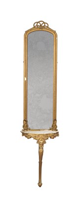 Lot 1705 - A LATE 19TH CENTURY FRENCH GILT GESSO PIER MIRROR MOUNTED ON A MARBLE TOP CONSOLE