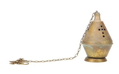 Lot 801 - AN EARLY 20TH CENTURY BRASS INCENSE BURNER