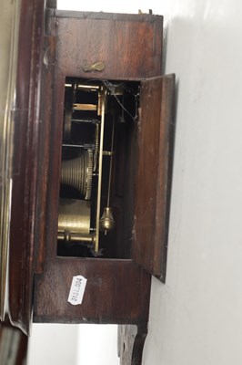 Lot 1310 - RICHARD GANTHONY, LOMBARD STREET, LONDON. A GEORGE III MAHOGANY SILVERED DIAL VERGE DIAL CLOCK