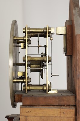 Lot CLERKE, 1 ROYAL EXCHANGE, LONDON. A FINE CARVED OAK GOTHIC STYLE REGULATOR LONGCASE CLOCK IN THE MANNER OF PUGIN