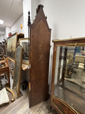 Lot CLERKE, 1 ROYAL EXCHANGE, LONDON. A FINE CARVED OAK GOTHIC STYLE REGULATOR LONGCASE CLOCK IN THE MANNER OF PUGIN
