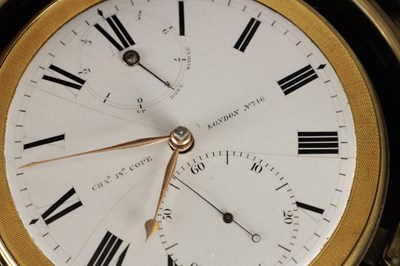 Lot 1349 - CHARLES JOHN COPE, RATHBONE PLACE, LONDON A RARE EARLY 19TH CENTURY EIGHT-DAY MARINE CHRONOMETER WITH ENAMEL DIAL