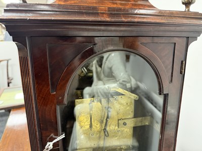 Lot 1187 - JOHN JARVIS, ST. JAMES STREET, LONDON. AN ENGLISH GEORGE III FLAMED MAHOGANY EIGHT-DAY BELL TOP VERGE BRACKET CLOCK