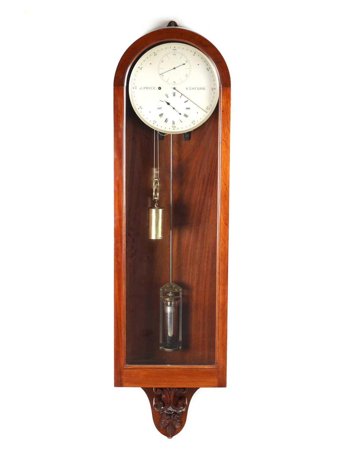 Lot 80 - J. PRICE, ASHFORD. A LATE 19TH CENTURY MAHOGANY WALL REGULATOR