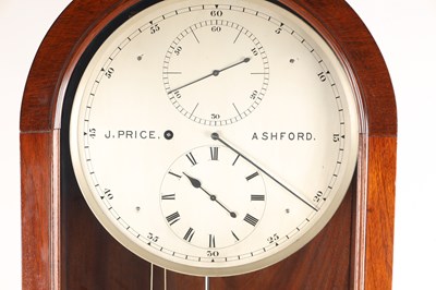 Lot 80 - J. PRICE, ASHFORD. A LATE 19TH CENTURY MAHOGANY WALL REGULATOR