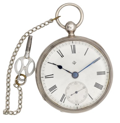 Lot 443 - AN EDWARDIAN ENGLISH SILVER OPEN FACE LEVER POCKET WATCH SIGNED PJ. CAMPBELL