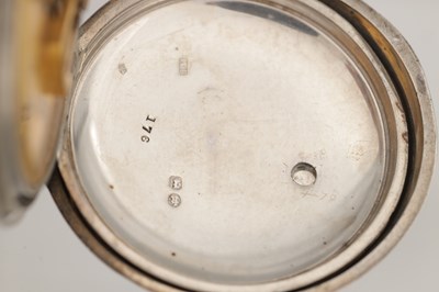 Lot 439 - AN 1885 WALTHAM SILVER OPEN-FACE KEY-WIND POCKET WATCH WITH CHAIN