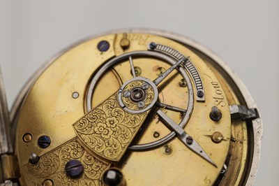 Lot 453 - A SILVER OPEN FACE POCKET WATCH