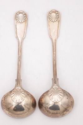 Lot 20 - A PAIR OF VICTORIAN ENGLISH SILVER SAUCE LADLES