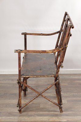Lot 1557 - A LATE 19TH CENTURY BAMBOO TWO-SEATER SETTEE
