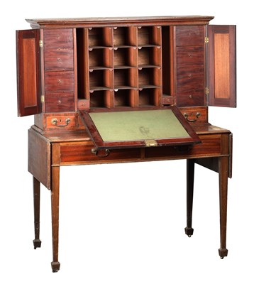 Lot 1546 - A GEORGE III MAHOGANY COUNTRY HOUSE RENT DESK