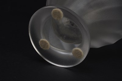 Lot 541 - A LALIQUE FROSTED AND CLEAR MOULDED GLASS ROSINE VASE