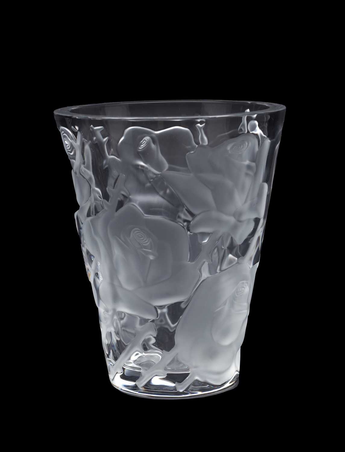 Lot 538 - MARC LALIQUE A FROSTED AND CLEAR GLASS ISPAHAN VASE