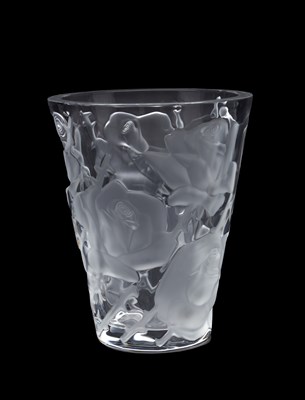 Lot 538 - MARC LALIQUE A FROSTED AND CLEAR GLASS ISPAHAN VASE