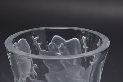 Lot 538 - MARC LALIQUE A FROSTED AND CLEAR GLASS ISPAHAN VASE