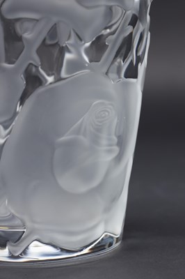 Lot 538 - MARC LALIQUE A FROSTED AND CLEAR GLASS ISPAHAN VASE