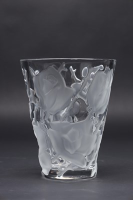 Lot 538 - MARC LALIQUE A FROSTED AND CLEAR GLASS ISPAHAN VASE