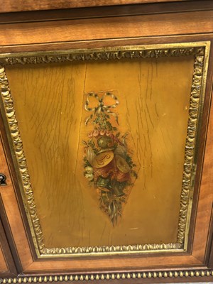 Lot 1535 - A FINE 19TH CENTURY FRENCH ORMOLU MOUNTED KINGWOOD AND PAINTED WRITING CABINET