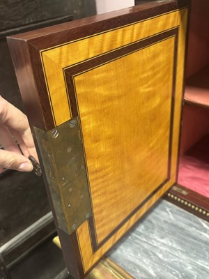 Lot 1535 - A FINE 19TH CENTURY FRENCH ORMOLU MOUNTED KINGWOOD AND PAINTED WRITING CABINET