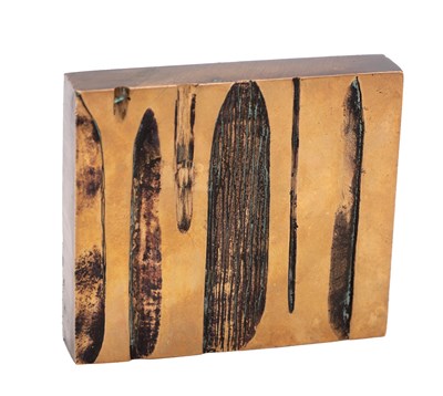 Lot 1049 - JOHN ERSKINE MILNE (BRITISH, 1931-1978) A PATINATED BRONZE RELIEF 1972 NUMBERED 3/9