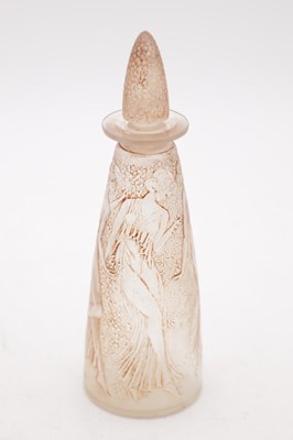 Lot 539 - RENE LALIQUE A SEPIA STAINED FROSTED GLASS POESIE D'ORSAY PERFUME BOTTLE