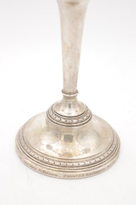 Lot 70 - A SILVER THREE BRANCH CANDELABRA