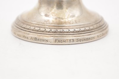 Lot 70 - A SILVER THREE BRANCH CANDELABRA