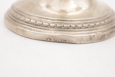Lot 70 - A SILVER THREE BRANCH CANDELABRA