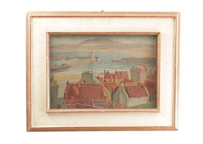 Lot 920 - HARRY EPWORTH ALLEN BRITISH (1894 - 1958) A 20TH CENTURY WATERCOLOUR VIEW OF SCARBOROUGH HARBOUR