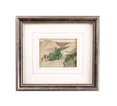 Lot 893 - HARRY EPWORTH ALLEN BRITISH (1894 - 1958) A WATERCOLOUR LANDSCAPE