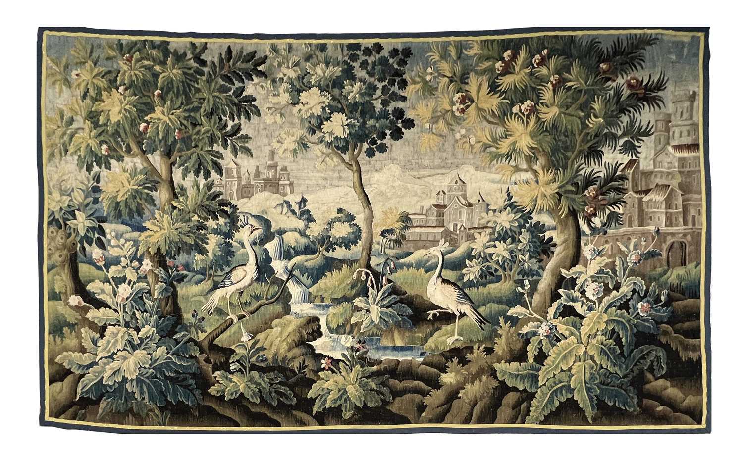 Lot 1122 - A LARGE AND IMPRESSIVE 18TH CENTURY FRENCH VERDURE TAPESTRY