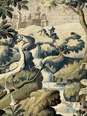 Lot 1122 - A LARGE AND IMPRESSIVE 18TH CENTURY FRENCH VERDURE TAPESTRY