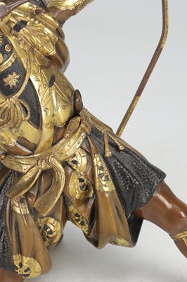 Lot 787 - A FINE LATE 19TH CENTURY JAPANESE MEIJI PERIOD BRONZE AND MIXED METAL SAMURAI ARCHER