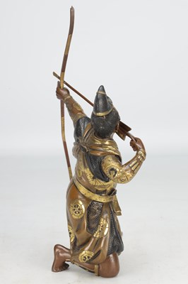 Lot 787 - A FINE LATE 19TH CENTURY JAPANESE MEIJI PERIOD BRONZE AND MIXED METAL SAMURAI ARCHER