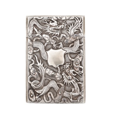 Lot 730 - A LATE 19TH CENTURY CHINESE SILVER CARD CASE