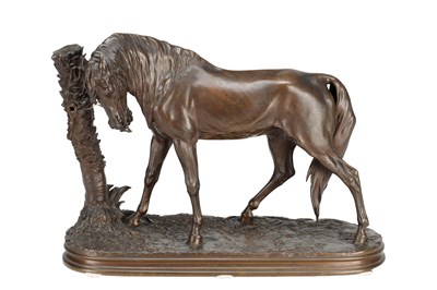 Lot 1143 - PIERRE-JULES MENE A 19TH CENTURY FRENCH PATINATED BRONZE MODEL OF A HORSE