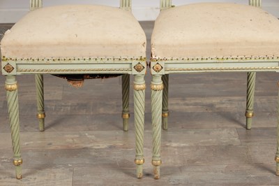 Lot 1586 - A LATE 19TH CENTURY FRENCH LOUIS XVI STYLE PAINTED WOOD SEAT SUITE