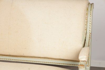 Lot 1586 - A LATE 19TH CENTURY FRENCH LOUIS XVI STYLE PAINTED WOOD SEAT SUITE