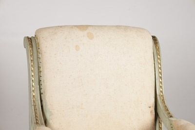 Lot 1586 - A LATE 19TH CENTURY FRENCH LOUIS XVI STYLE PAINTED WOOD SEAT SUITE