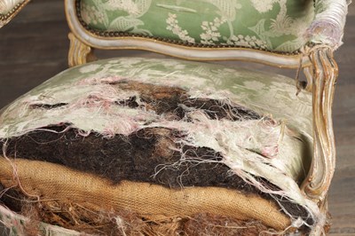 Lot 1577 - A SUITE OF FOUR LOUIS XV STYLE FRENCH CARVED AND PAINTED CHAIRS