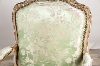Lot 1577 - A SUITE OF FOUR LOUIS XV STYLE FRENCH CARVED AND PAINTED CHAIRS