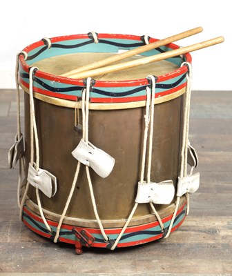 Lot 1017 - A 19TH CENTURY MILITARY SIDE DRUM