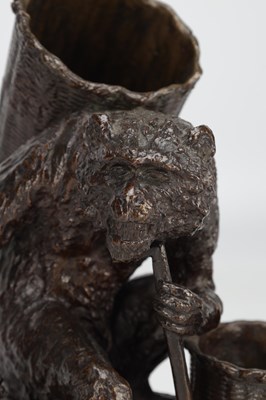 Lot 1003 - CHRISTOPHE FRATIN A 19TH CENTURY FRENCH PATINATED BRONZE 'SINGE A LA HOTTE'