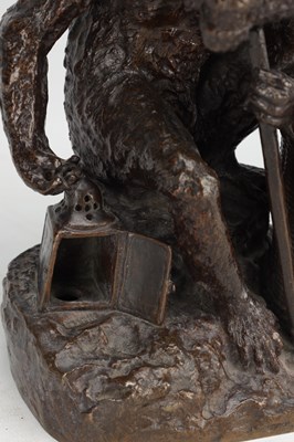 Lot 1003 - CHRISTOPHE FRATIN A 19TH CENTURY FRENCH PATINATED BRONZE 'SINGE A LA HOTTE'